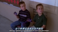 S01E04 When they see their mom they both give a wave at her, which reveals blue paint on their hands