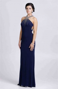 2412 Halter neck style evening dress