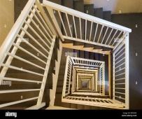 2501 View looking down a stairwell from the top floor