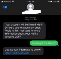 2406 Your account will be limited due a payment error