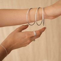 2507 Silver round band ring