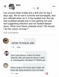 2406 Hubby put a drill into his leg 3 months agao