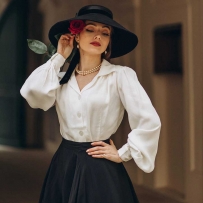 2507 Poppy Blouse in Cream